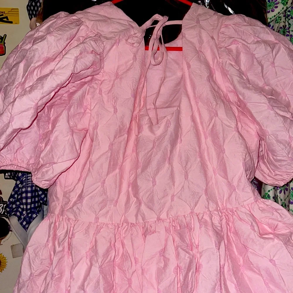 NWT English Factory Ballet Puff/Balloon Mini dress! Pink with texture! - Picture 6 of 9